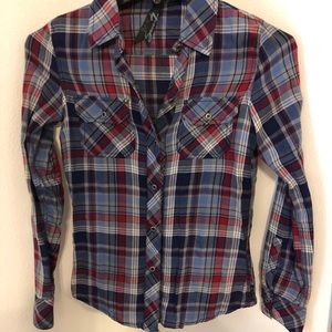 Seven 7 Plaid Button Down Shirt